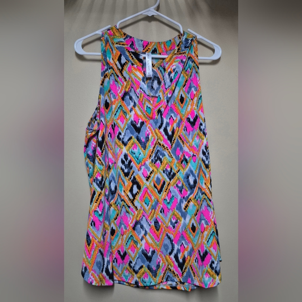 New Dear Scarlett Bright Multicolor Sleeveless Top Sz XL